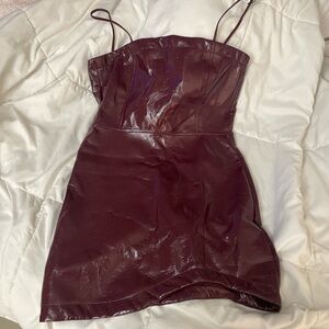 Burgundy mini dress